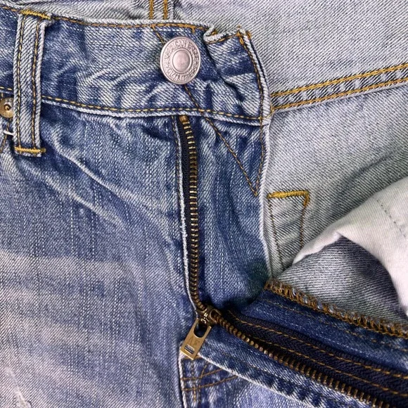 American Eagle Shorts Mens 31 Light Blue Raw Hem Distressed Denim Summer Bermuda - Picture 15 of 15